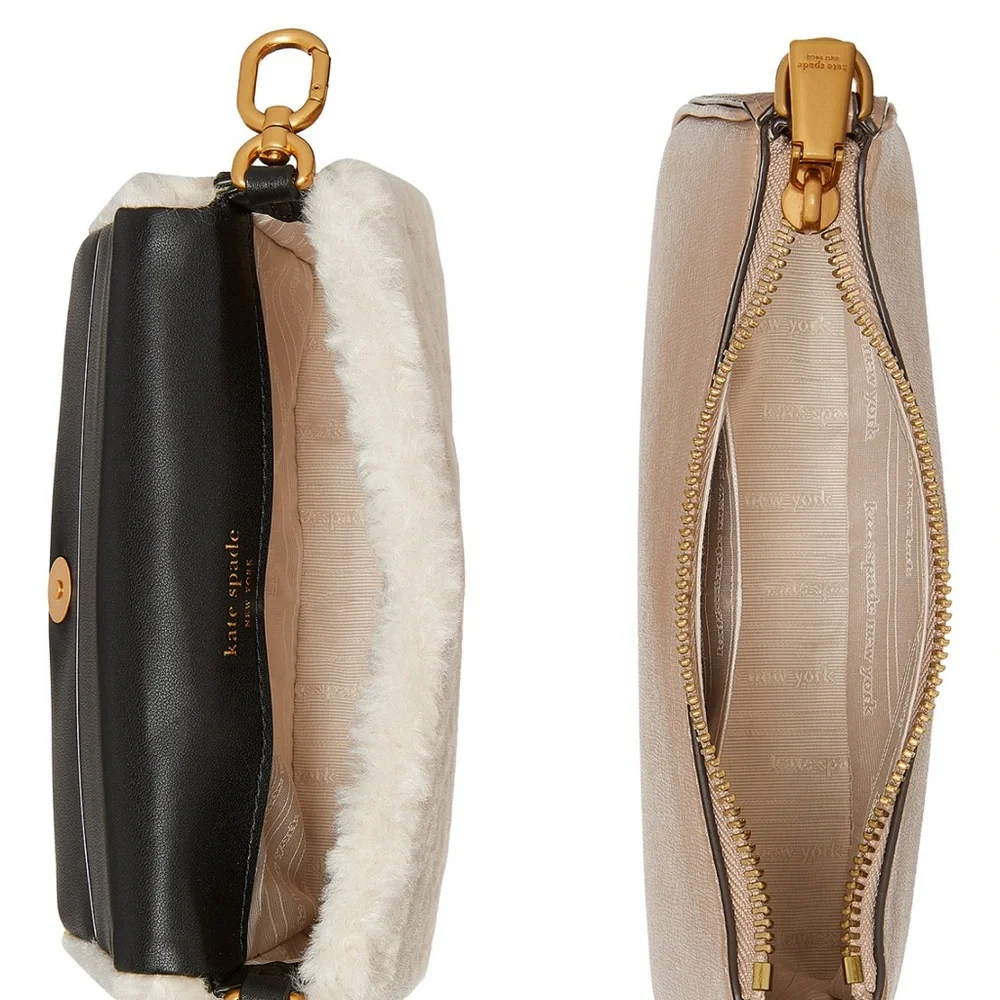 ♠️kate spade new york ♠️Double Up Faux Shearling Crossbody Bag - Picture 8 of 10